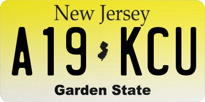 NJ license plate A19KCU