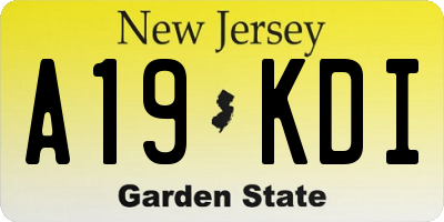 NJ license plate A19KDI