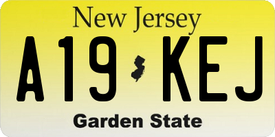 NJ license plate A19KEJ