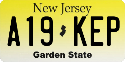NJ license plate A19KEP
