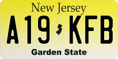 NJ license plate A19KFB