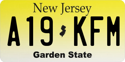 NJ license plate A19KFM