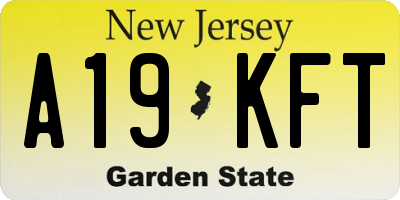 NJ license plate A19KFT