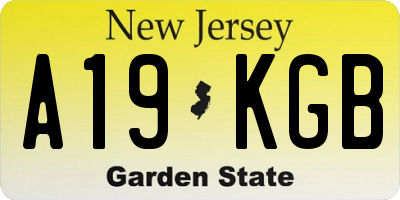 NJ license plate A19KGB