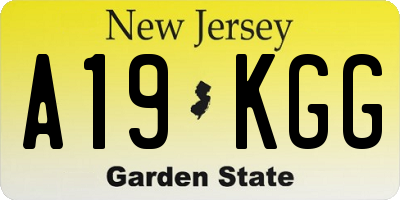 NJ license plate A19KGG