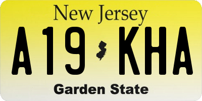 NJ license plate A19KHA