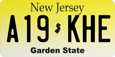 NJ license plate A19KHE
