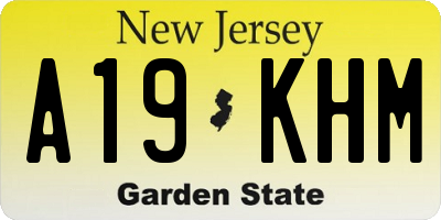 NJ license plate A19KHM