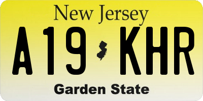 NJ license plate A19KHR