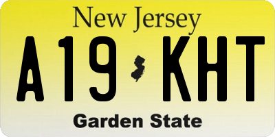 NJ license plate A19KHT