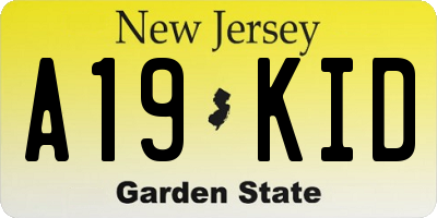 NJ license plate A19KID