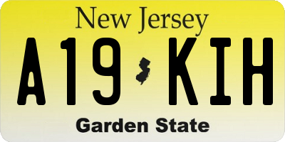 NJ license plate A19KIH