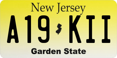 NJ license plate A19KII