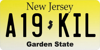 NJ license plate A19KIL