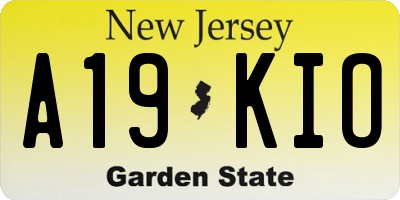 NJ license plate A19KIO