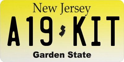 NJ license plate A19KIT