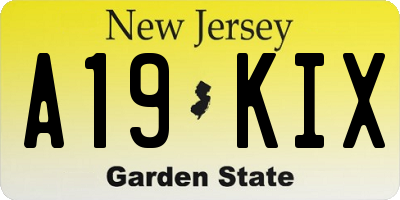 NJ license plate A19KIX