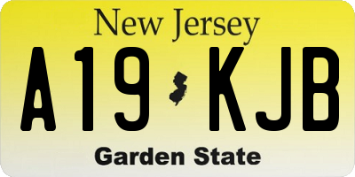 NJ license plate A19KJB