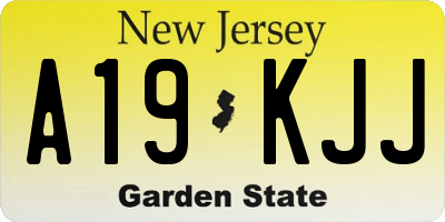 NJ license plate A19KJJ