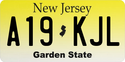 NJ license plate A19KJL