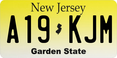 NJ license plate A19KJM