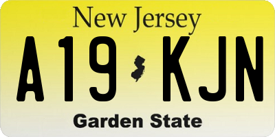 NJ license plate A19KJN