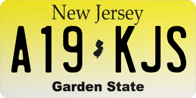 NJ license plate A19KJS