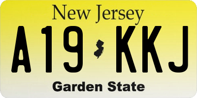 NJ license plate A19KKJ
