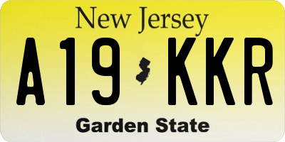 NJ license plate A19KKR