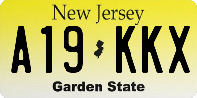 NJ license plate A19KKX