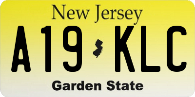 NJ license plate A19KLC