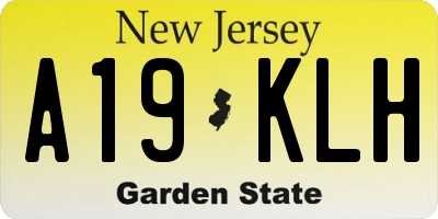 NJ license plate A19KLH