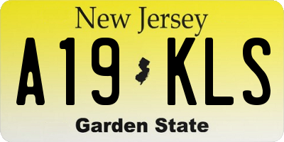 NJ license plate A19KLS