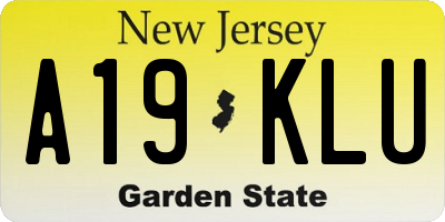 NJ license plate A19KLU