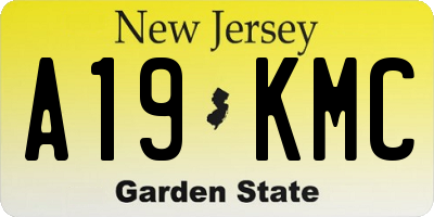 NJ license plate A19KMC