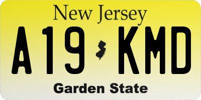 NJ license plate A19KMD