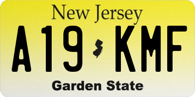 NJ license plate A19KMF