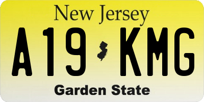 NJ license plate A19KMG