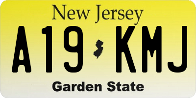 NJ license plate A19KMJ