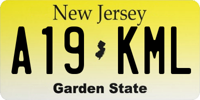 NJ license plate A19KML