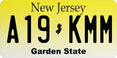 NJ license plate A19KMM