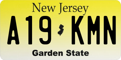 NJ license plate A19KMN