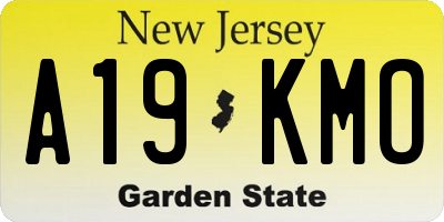 NJ license plate A19KMO