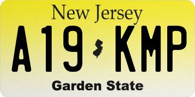 NJ license plate A19KMP