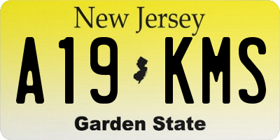 NJ license plate A19KMS