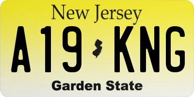NJ license plate A19KNG