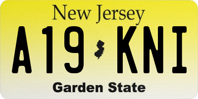 NJ license plate A19KNI