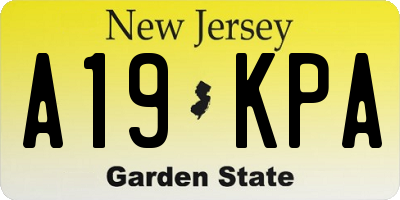 NJ license plate A19KPA