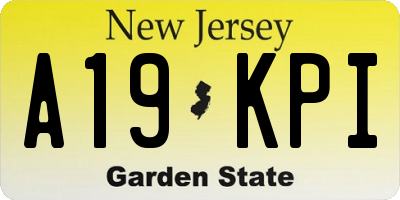 NJ license plate A19KPI