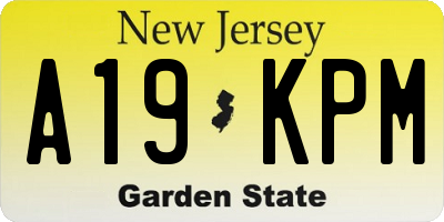 NJ license plate A19KPM